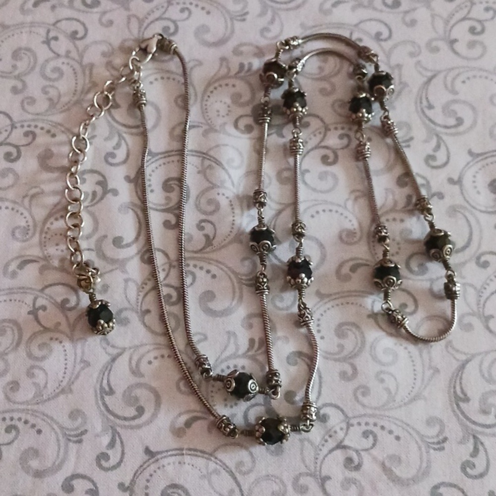 Brighton Black Stations Beaded Necklace